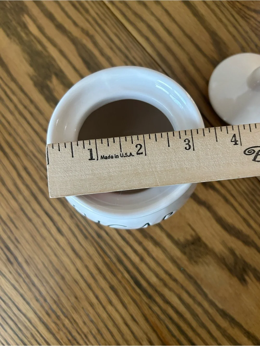 Rae Dunn White Ceramic Sugar Canister with Lid